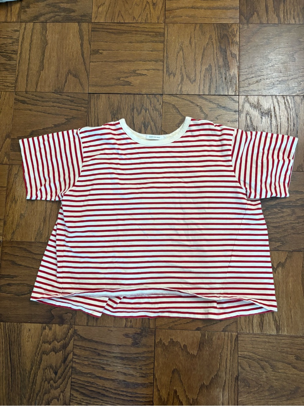 Classic Red & White Striped Short Sleeve Tee by
